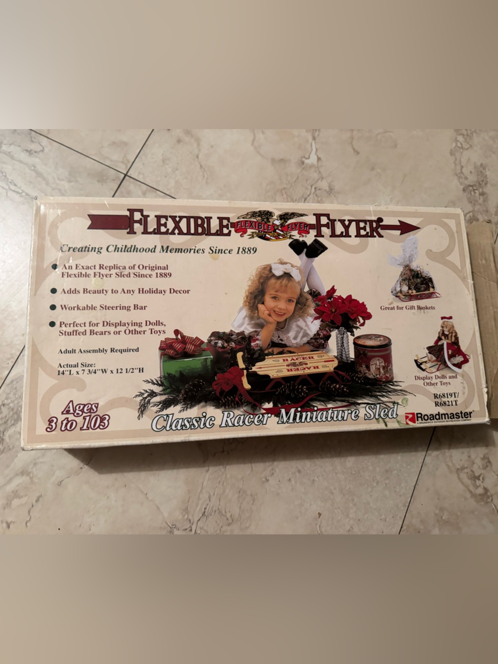 Flexible Flyer Classic Racer Miniature Sled - Cream